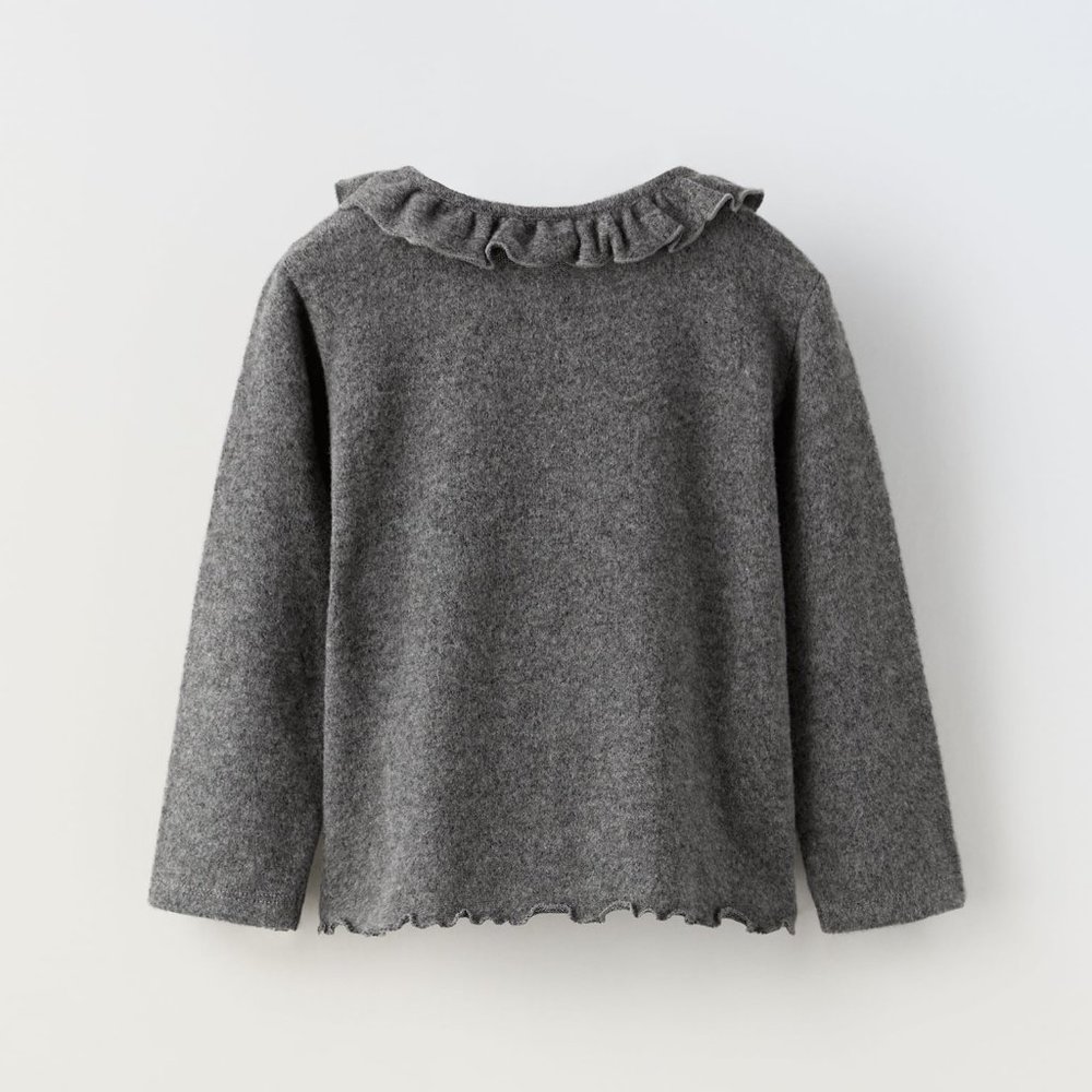 ZARA BABY RUFFLED SOFT TOUCH SHIRT Size 9-12 months